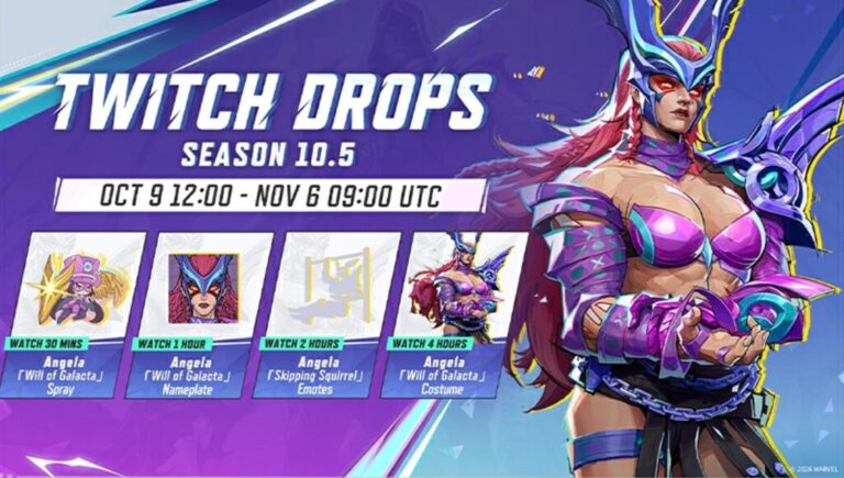 Marvel Rivals Season 10.5: pegue 4 Twitch Drops de Angela de graça